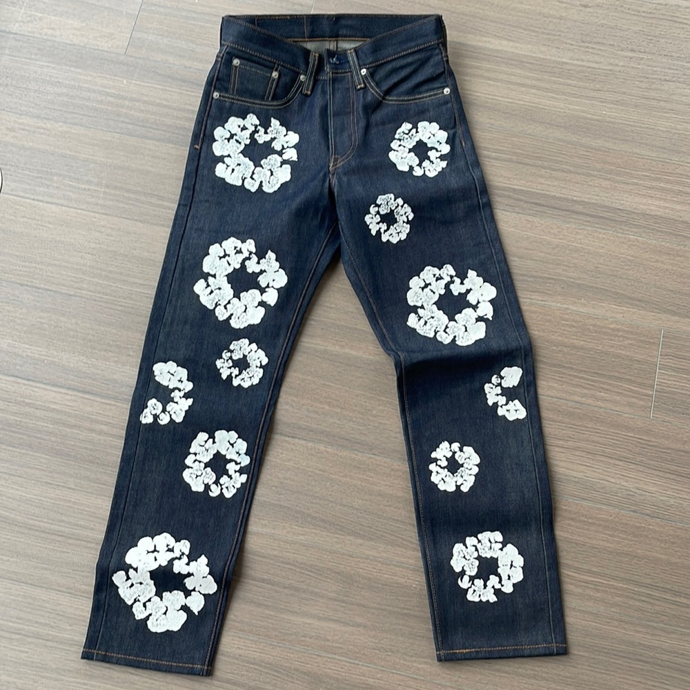 Denim Tears Japanese Raw Denim Indigo Mens JEANS ONLY Excellent Cond Size 27x30